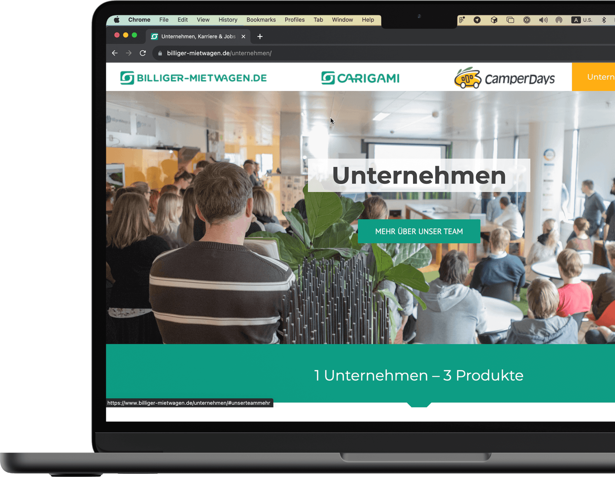Mockups of screens for Germany's premier car rental comparison platform developed by Start49